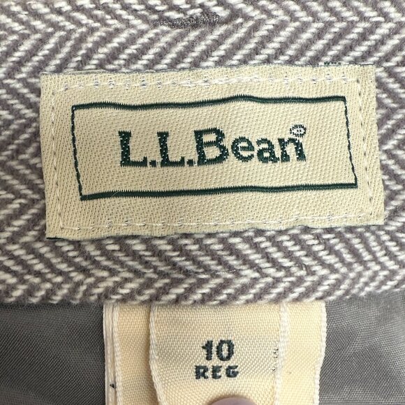 EUC Women's L.L. BEAN Herringbone Lined Straight Leg Trouser | Size 10 Reg. - Picture 8 of 10